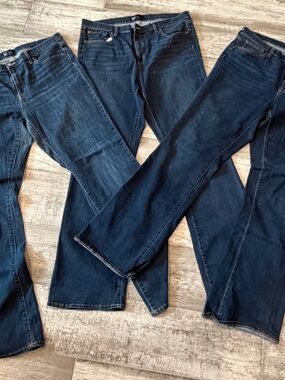GAP Denim Bootcut Jeans Women’s Size 16 Tall / 33 Dark Wash Lot of 3